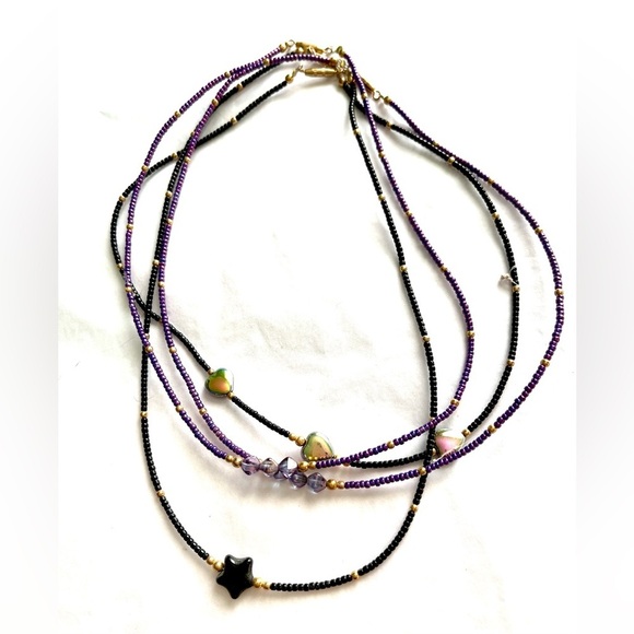 NWT! 4 Necklace Set Purple Gold - Picture 5 of 10